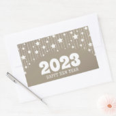 Sticker Rectangulaire Joyeux Nouvel An pendante étoiles garland Rectangu (Enveloppe)