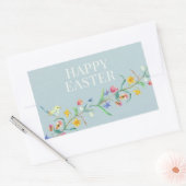 Sticker Rectangulaire Joyeux oiseau floral de Pâques (Enveloppe)