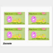 Sticker Rectangulaire Joyeux Pâques (Feuille)