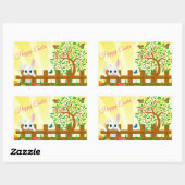 Sticker Rectangulaire Joyeux Pâques (Feuille)