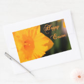 Sticker Rectangulaire Joyeux Pâques Jaune Printemps Daffodil Fleur (Enveloppe)