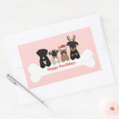 Sticker Rectangulaire Joyeux Pawlidays Chiens de Noël (Enveloppe)
