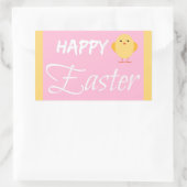 Sticker Rectangulaire Joyeux Petit Chick Jaune de Pâques (Sac)