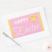 Sticker Rectangulaire Joyeux Petit Chick Jaune de Pâques (Enveloppe)
