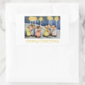 Sticker Rectangulaire Joyeux petits anges de Noël (Sac)
