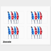 Sticker Rectangulaire Joyeux peuple Massaï Guerriers Marcher Art Imprime (Feuille)