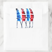 Sticker Rectangulaire Joyeux peuple Massaï Guerriers Marcher Art Imprime (Sac)