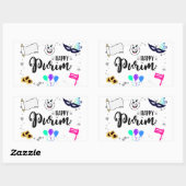 Sticker Rectangulaire Joyeux Purim (Feuille)