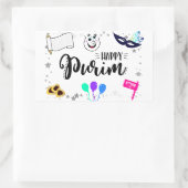 Sticker Rectangulaire Joyeux Purim (Sac)