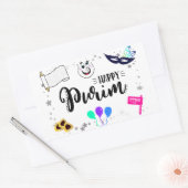 Sticker Rectangulaire Joyeux Purim (Enveloppe)