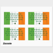 Sticker Rectangulaire Joyeux Shamrock du drapeau irlandais de St. Patric (Feuille)