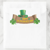 Sticker Rectangulaire Joyeux Shamrocks verts du Jour de la Saint Patrick (Sac)