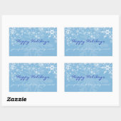 Sticker Rectangulaire Joyeux Snowflakes Vin Étiquette/Sticker (Feuille)