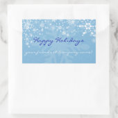 Sticker Rectangulaire Joyeux Snowflakes Vin Étiquette/Sticker (Sac)