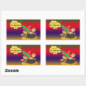 Sticker Rectangulaire Joyeux St. Patrick's Day Rainbow (Feuille)
