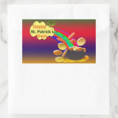 Sticker Rectangulaire Joyeux St. Patrick's Day Rainbow (Sac)