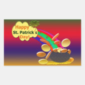 Sticker Rectangulaire Joyeux St. Patrick's Day Rainbow (Devant)