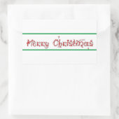 Sticker Rectangulaire Joyeux texte décoré de Noël (Sac)