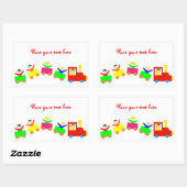Sticker Rectangulaire Joyeux Train pour enfants (Feuille)