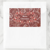 Sticker Rectangulaire Joyeux voeux de Noël avec arcs et étoiles (Sac)