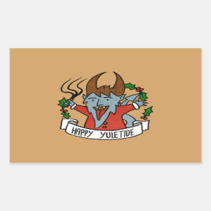 Sticker Rectangulaire Joyeux Yuletide Krampus