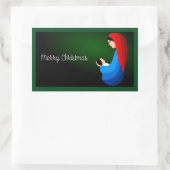 STICKER RECTANGULAIRE "JOYEZ NOËL" MÈRE ET ENFANT (Sac)
