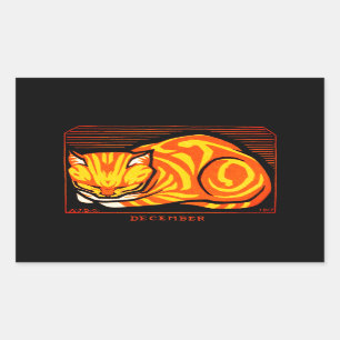 Sticker Rectangulaire Julie de Graag Décembre Chat