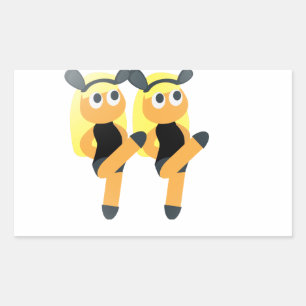 Sticker Rectangulaire jumeaux émoji