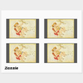 Sticker Rectangulaire Jumeaux Gemini Constellation Vintage Urania miroir (Feuille)