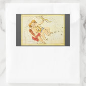 Sticker Rectangulaire Jumeaux Gemini Constellation Vintage Urania miroir (Sac)