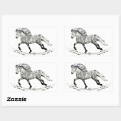 Sticker Rectangulaire Jument Grá du cheval islandais (Feuille)