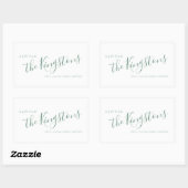 Sticker Rectangulaire Juniper Nom de famille Script (Feuille)