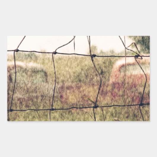 Sticker Rectangulaire Junkyard rural, Vechicles s'écartant dans un champ (Devant)