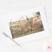 Sticker Rectangulaire Junkyard rural, Vechicles s'écartant dans un champ (Enveloppe)
