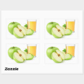 Sticker Rectangulaire Jus de pommes vertes (Feuille)
