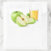Sticker Rectangulaire Jus de pommes vertes (Sac)
