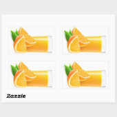 Sticker Rectangulaire Jus d'orange (Feuille)