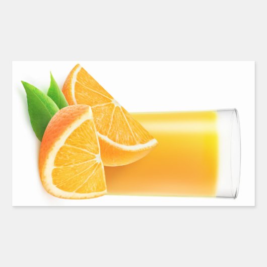 Sticker Rectangulaire Jus d'orange (Devant)