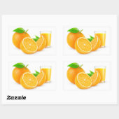 Sticker Rectangulaire Jus d'orange frais (Feuille)