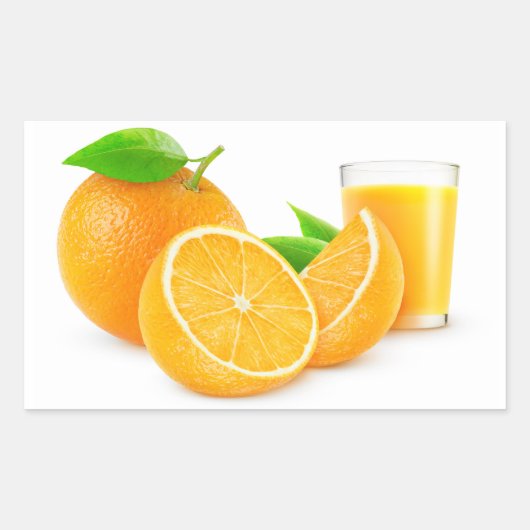 Sticker Rectangulaire Jus d'orange frais (Devant)