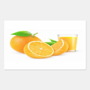 Sticker Rectangulaire Jus d'orange frais