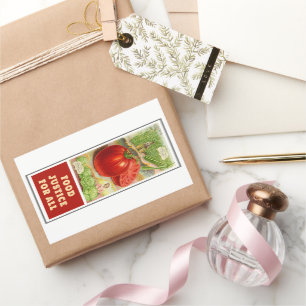 Sticker Rectangulaire Justice alimentaire - Tomates Vintages & Jardin