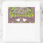 Sticker Rectangulaire Kaleidoscope africain violet et jaune traditionnel (Sac)
