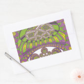 Sticker Rectangulaire Kaleidoscope africain violet et jaune traditionnel (Enveloppe)