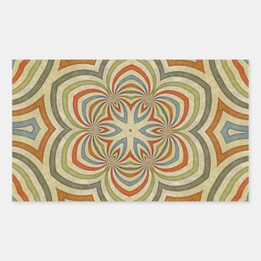 Sticker Rectangulaire Kaleidoscope de Fleur Étoile Mandala (Devant)