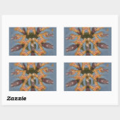 Sticker Rectangulaire Kaleidoscope Giraffe Mandala : Safari Art Abstrait (Feuille)