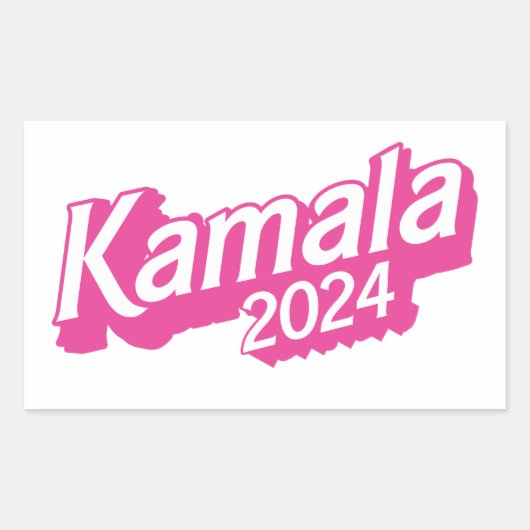 Sticker Rectangulaire Kamala 2024 rose (Devant)