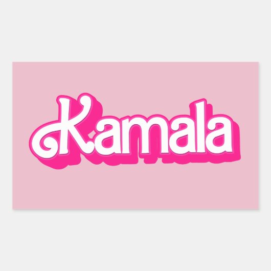 Sticker Rectangulaire Kamala Harris en rose (Devant)