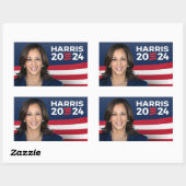 Sticker Rectangulaire Kamala Harris pour le président 2024 (Feuille)