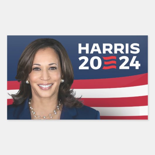 Sticker Rectangulaire Kamala Harris pour le président 2024 (Devant)